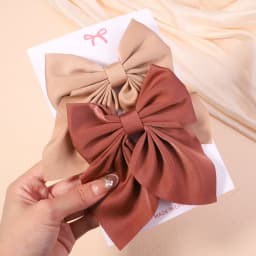 2Pcs/set Women Girls Sweet Print Bows Hair Clips Hairpins Ribbon Barrettes Duckbill Clip Headwear Female Summer Hair Accessories