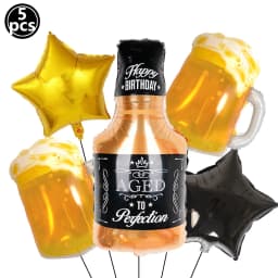 Whiskey Birthday Party Decorations Whiskey Bottle Foil Balloon Banner Cake Toppers Men Women 30th 40th 50th Birthday Party Decor