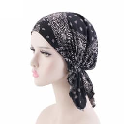 New high quality Women Stretchy Turban Cotton Beanie Pre Tied Scarf Head Scarf Chemo Hat Cancer Scarves Lady Hair accessories