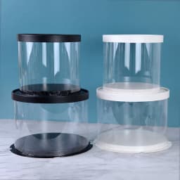 4/6 inch PVC Clear Cake Boxes Round Transparent Packaging Box for Birthday Wedding Anniversary Party Valentine Day Cake Gift Box