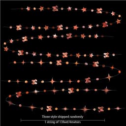 13Ft Rose Gold 14th 13th Birthday Party Decorations 18th Circle Dot Star Garlands Hanging Streamers for Sweet 16 Girls Supplies