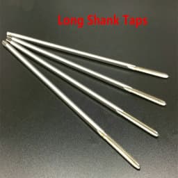 Jrealmer Machine Thread Tap HSS Taps 90/100/150/200 Long Shank Metric Plug Tap For Metalworking Tools Straight Flute Screw Tap