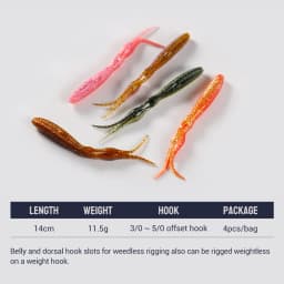 NOEBY Chunk Jig Trailer Silicone Soft Bait 14cm 11.5g Worm Artificial Swimbait Soft Lures for Bass Pike Fishing Tackle Baits