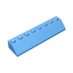 Gobricks GDS-736 ROOF TILE 2X8/45 - 2x8 45 Slope roof tiles compatible with lego 4445 children's DIY Educational Building Blocks