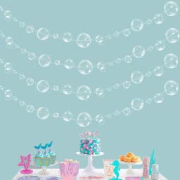 1pc String 2m Under the Sea White Bubble Garlands Hanging Banner Little Mermaid Birthday Party Photo Props Baby Shower Decors