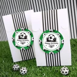 Football Soccer Theme Party Decor Stickers Labels Customize Text Happy Birthday Personalized Stickers Soccer Party Decor