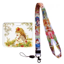 Fashion Cartoon Girls Name Card Holder Men Boys Lanyard ID Card Cover Pass Mobile Phone Card Badge Holder