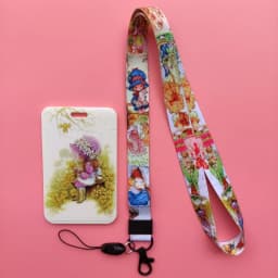 Fashion Cartoon Girls Name Card Holder Men Boys Lanyard ID Card Cover Pass Mobile Phone Card Badge Holder