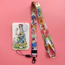 Fashion Cartoon Girls Name Card Holder Men Boys Lanyard ID Card Cover Pass Mobile Phone Card Badge Holder