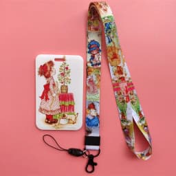 Fashion Cartoon Girls Name Card Holder Men Boys Lanyard ID Card Cover Pass Mobile Phone Card Badge Holder