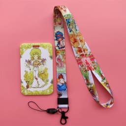 Fashion Cartoon Girls Name Card Holder Men Boys Lanyard ID Card Cover Pass Mobile Phone Card Badge Holder