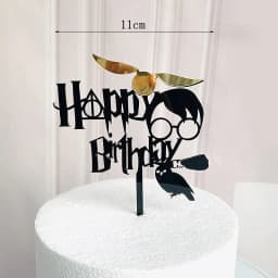 Dark Cartoon Happy Birthday Acrylic Cake Topper Cute Boy Witch Cake Topper For Kids Birthday Party Cake Decorations Baby Shower