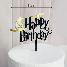 Dark Cartoon Happy Birthday Acrylic Cake Topper Cute Boy Witch Cake Topper For Kids Birthday Party Cake Decorations Baby Shower