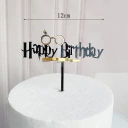 Dark Cartoon Happy Birthday Acrylic Cake Topper Cute Boy Witch Cake Topper For Kids Birthday Party Cake Decorations Baby Shower