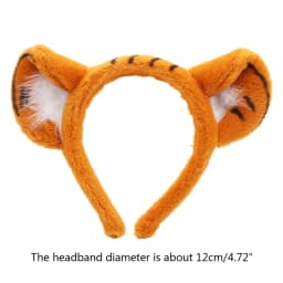 Furry Headband with Animal Pattern Tiger Ears Cartoon Hairband Party Performance Theme Costume Hair Accessories F3MD