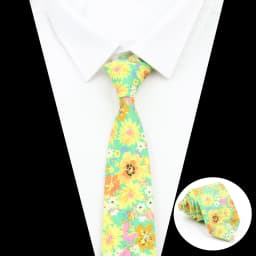 Brand New Floral Print Tie For Men Women Skinny Cotton Necktie For Wedding Casual Man's Neckties Classic Suits Flower Cravat