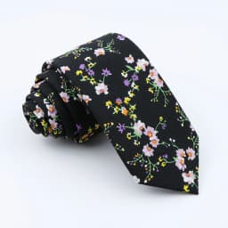 Brand New Floral Print Tie For Men Women Skinny Cotton Necktie For Wedding Casual Man's Neckties Classic Suits Flower Cravat