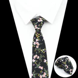 Brand New Floral Print Tie For Men Women Skinny Cotton Necktie For Wedding Casual Man's Neckties Classic Suits Flower Cravat