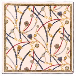90cm Belt Chain Square Shawl Twill Silk Scarf Women Luxury Brand Hijab Bandana Handmade Curled Foulard Head Scarves