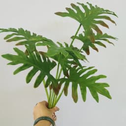31in Large Fake Tropical Monstera Plants Artificial Palm Tree Plastic Leaf Water Plant for Office Desk Home Garden Greenery Deco
