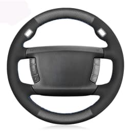 Black Genuine Leather Suede Car Steering Wheel Cover For BMW 7 Series E65 E66 730Li 740Li 745Li 750Li 755ih 760Li 2001-2008