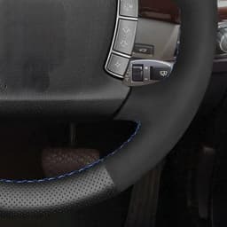 Black Genuine Leather Suede Car Steering Wheel Cover For BMW 7 Series E65 E66 730Li 740Li 745Li 750Li 755ih 760Li 2001-2008