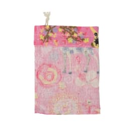 10pcs/lot Red Rose Printing Cotton Linen Bag Wedding Candy Drawstring Bag Travel Small Object Storage Bag Christmas Gift Bag