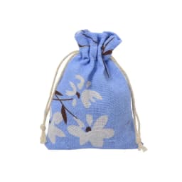 10pcs/lot Red Rose Printing Cotton Linen Bag Wedding Candy Drawstring Bag Travel Small Object Storage Bag Christmas Gift Bag