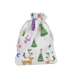 10pcs/lot Red Rose Printing Cotton Linen Bag Wedding Candy Drawstring Bag Travel Small Object Storage Bag Christmas Gift Bag