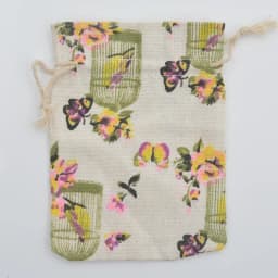 10pcs/lot Red Rose Printing Cotton Linen Bag Wedding Candy Drawstring Bag Travel Small Object Storage Bag Christmas Gift Bag