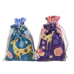 10pcs/lot Red Rose Printing Cotton Linen Bag Wedding Candy Drawstring Bag Travel Small Object Storage Bag Christmas Gift Bag