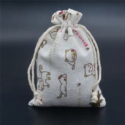 10pcs/lot Red Rose Printing Cotton Linen Bag Wedding Candy Drawstring Bag Travel Small Object Storage Bag Christmas Gift Bag