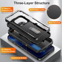 Heavy Armor Shockproof Defend Phone Case For iPhone 11 12 13 14 15 16 17 Pro Max 7 8 Plus SE 2022 Xs XR Plastic TPU Back Cover