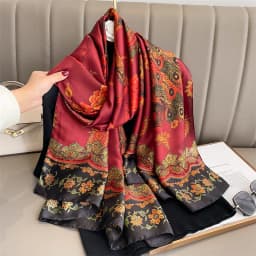 180*90cm Large Silk Satin Scarf Hijab Women Print Spring New Shawl Wrap Female Hand Foulard Pashmina Travel Echarpe 2022 NEW
