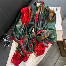 180*90cm Large Silk Satin Scarf Hijab Women Print Spring New Shawl Wrap Female Hand Foulard Pashmina Travel Echarpe 2022 NEW