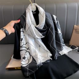 180*90cm Large Silk Satin Scarf Hijab Women Print Spring New Shawl Wrap Female Hand Foulard Pashmina Travel Echarpe 2022 NEW