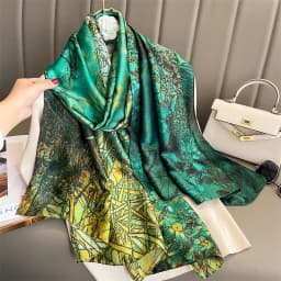 180*90cm Large Silk Satin Scarf Hijab Women Print Spring New Shawl Wrap Female Hand Foulard Pashmina Travel Echarpe 2022 NEW