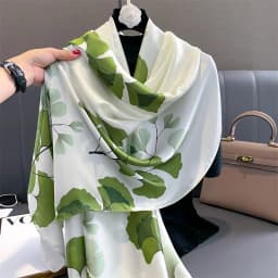 180*90cm Large Silk Satin Scarf Hijab Women Print Spring New Shawl Wrap Female Hand Foulard Pashmina Travel Echarpe 2022 NEW