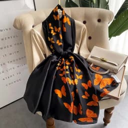 180*90cm Large Silk Satin Scarf Hijab Women Print Spring New Shawl Wrap Female Hand Foulard Pashmina Travel Echarpe 2022 NEW