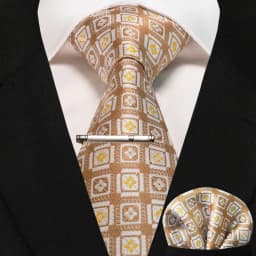 JEMYGINS New Fashion Black Plaid Men's Tie 8cm Silk Business Necktie Handkerchief Tie Clips Set Wedding Party Tie Gift For Men