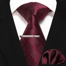 JEMYGINS New Fashion Black Plaid Men's Tie 8cm Silk Business Necktie Handkerchief Tie Clips Set Wedding Party Tie Gift For Men