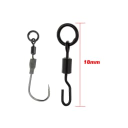 20pcs Carp Fishing Swivels Snaps with Solid Ring Quick Change Fishing Hook Swivels Accessories AE008