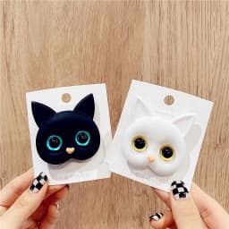 Cute Cat Face Hair Clips Cartoon Black White Kitten Hairpins Sweet Resin Barrettes for Women Girls Daily Party Hair Accessories