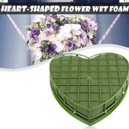 Wedding Car Heart Flower Foam Cage Box with Suction Cup Green Styrofoam Wet Floral Block Artificial Mud Florist Party 87HA