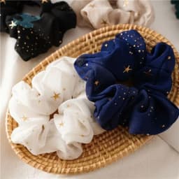 Arrival Star Pattern Chiffon Scrunchies Korean Style Hair Accessories for Women Versatile Sweet Hair Bun Bands Ins Trendy