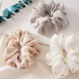Arrival Star Pattern Chiffon Scrunchies Korean Style Hair Accessories for Women Versatile Sweet Hair Bun Bands Ins Trendy