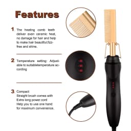 Hot Comb Hair Straightener 2 In1 Fast Heating Straightener And Curling Iron Heated Press Comb Flat Irons Styler Corrugation Tool