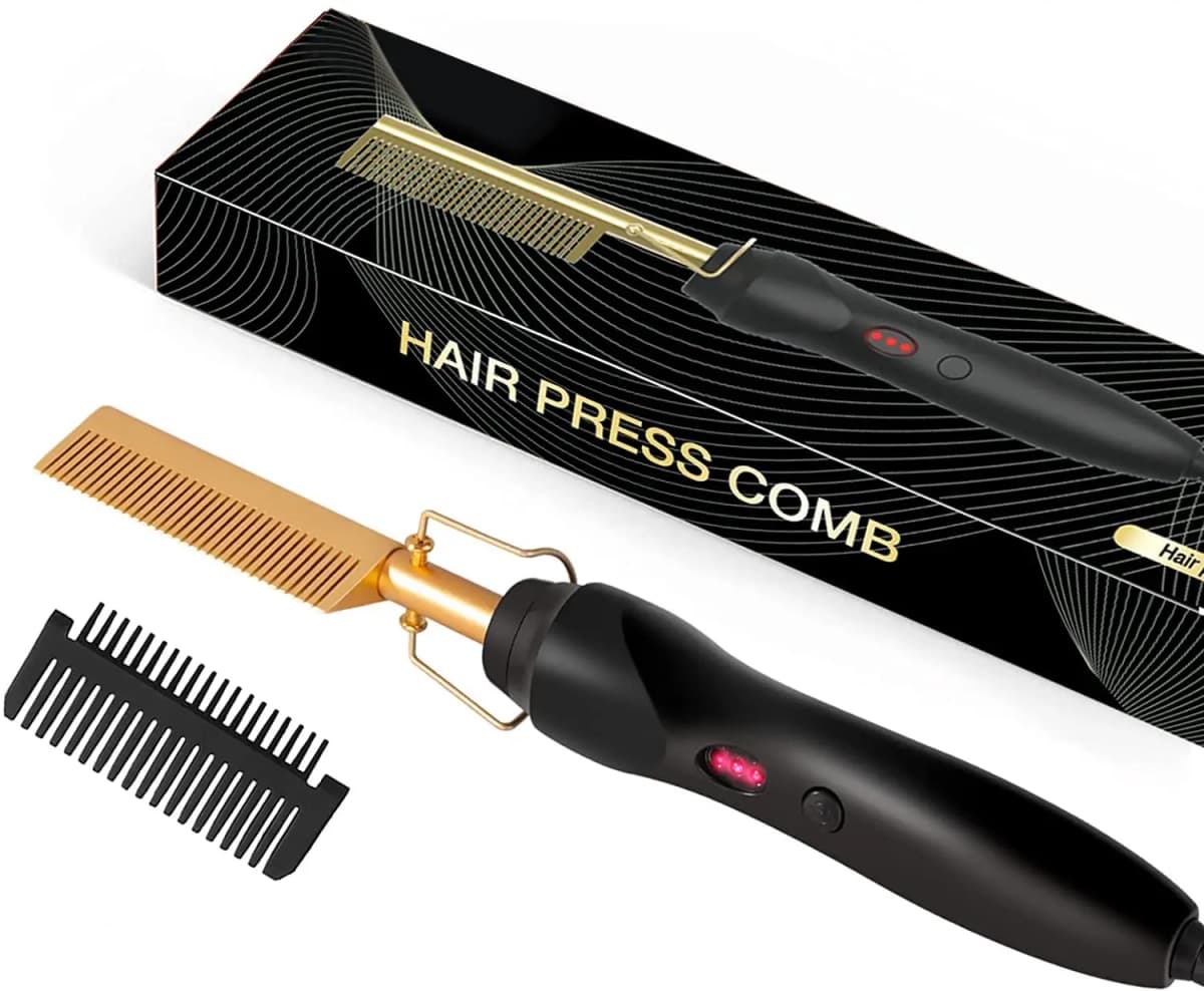 Hot Comb Hair Straightener 2 In1 Fast Heating Straightener And Curling Iron Heated Press Comb Flat Irons Styler Corrugation Tool