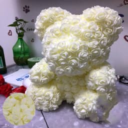 200/100pcs 3cm Foam Teedy Bear Rose Artificial Fake Flower Heads For Home Decor Wedding Birthday Christmas Party DIY Wreath Gift