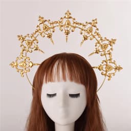 Gothic Lolita Black Rose Devil Feather Wings Gorgeous Vintage Mary Baroque Tiara Headwear Goddess Sun Halo Headband
